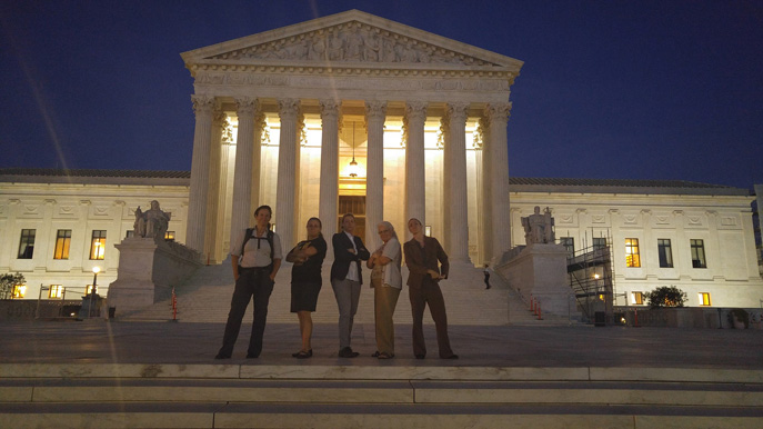 Borderlands Team members in front of the Supreme Court