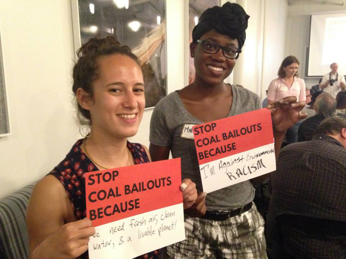 New York Beyond Coal activists Dara Illowsky and Makayla Comas