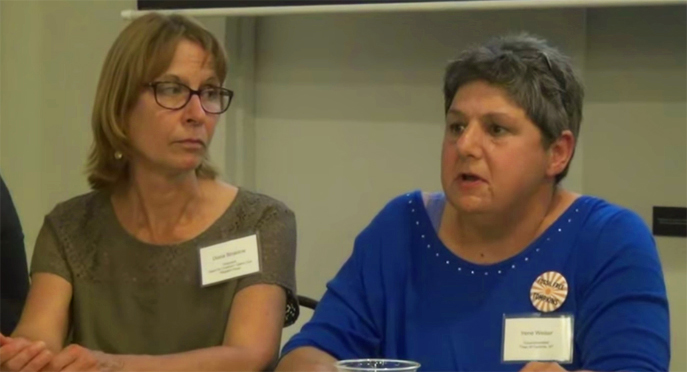 New York Beyond Coal activists Diana Strablow and Irene Weiser
