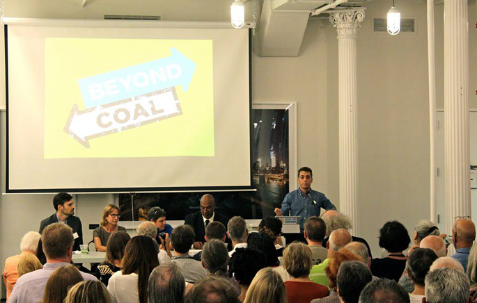 Daniel Sherrell and panelists at NYC Coal Forum