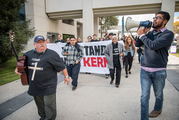 A mid-day rally led by local environmental justice groups, including the Center for Race, Poverty & the Environment, in front of the Kern County Board of Supervisors hearing in Bakersfield, California on November 9