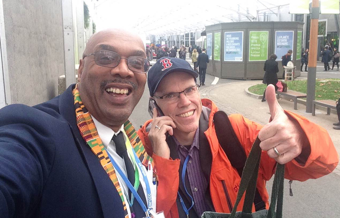 Aaron Mair and Bill McKibben at Paris Climate Conference