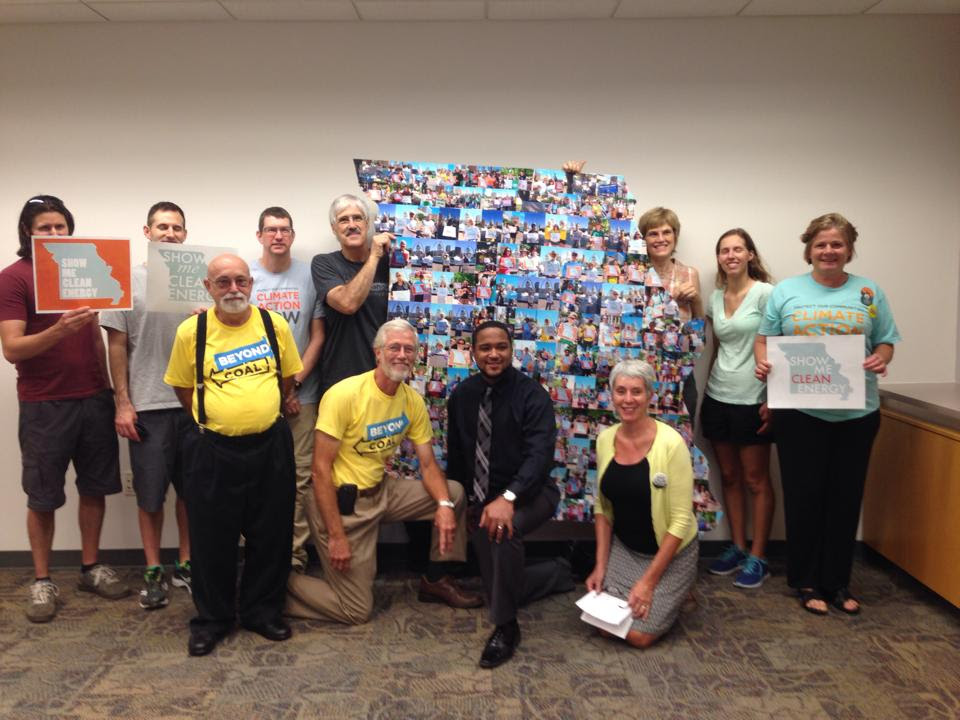 Missouri Beyond Coal activists with the photo petition in St. Louis.
