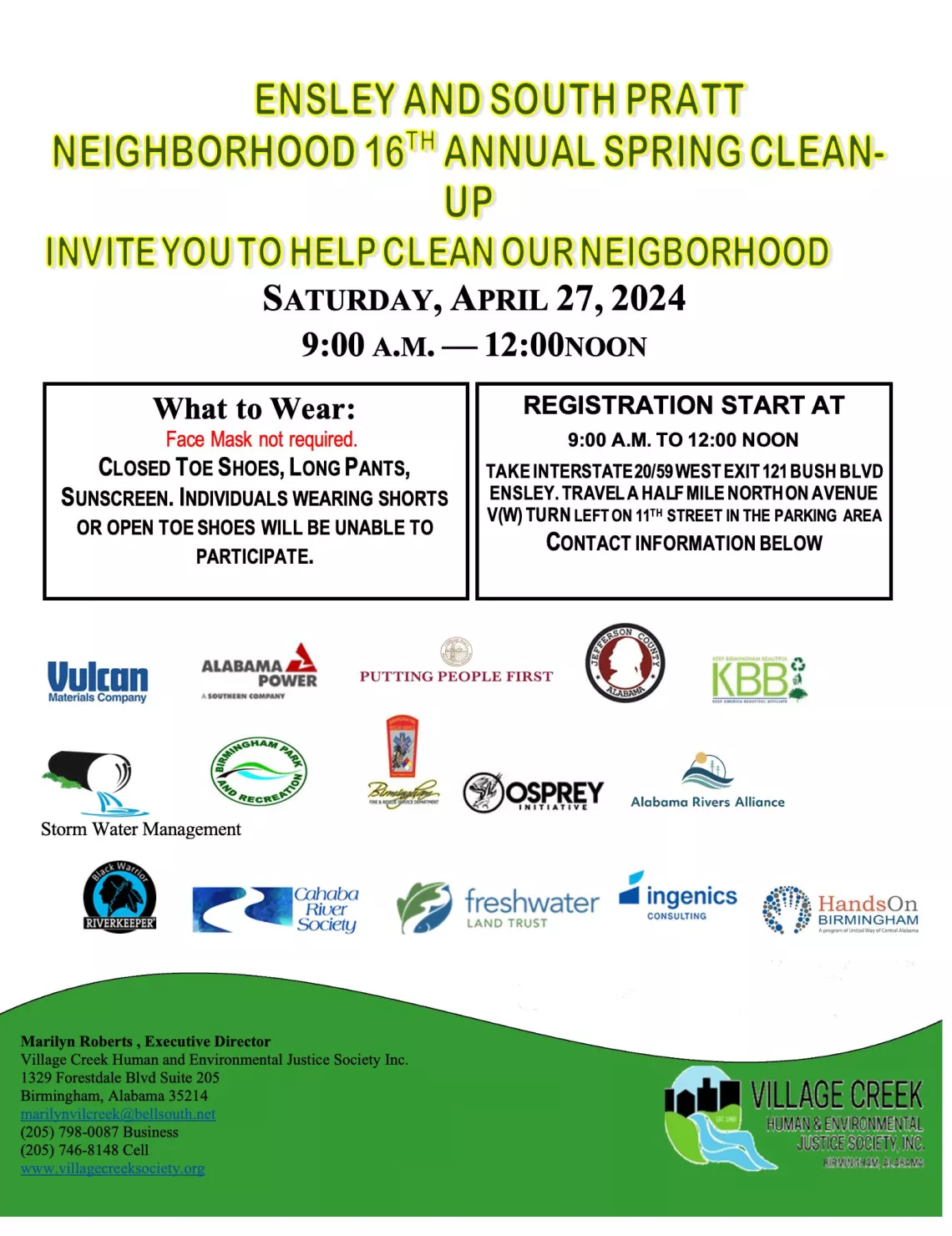 Ensley Cleanup Day poster