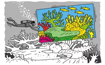 illustration of bleached coral