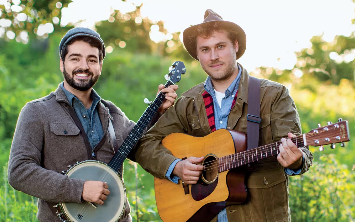 The Okee Dokee Brothers write children's songs while on adventures in nature.