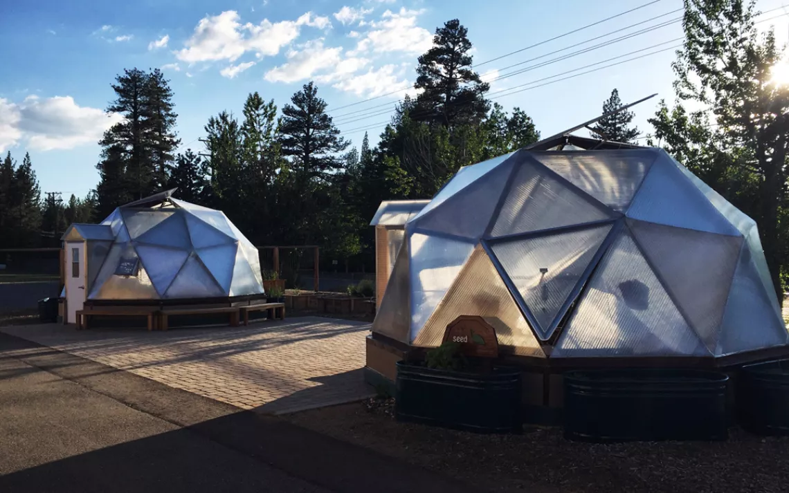 Sierra House Elementary, in South Lake Tahoe, California, sports two growing domes. | Photo Courtesy of Jonathan Cook-Fisher