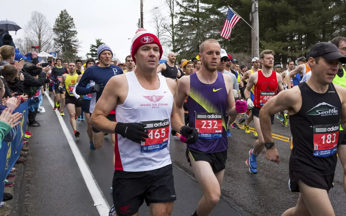 Runners in the 2015 Boston Marathon.