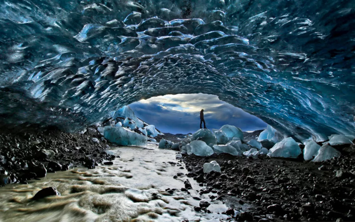 Fjallsjokull glacier ice cave, Iceland