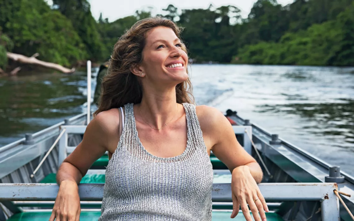 Gisele Bündchen visits Rio De Janeiro, Brasilia, and the Amazon to explore issues of drought and deforestation during Season 2 of Years of Living Dangerously.