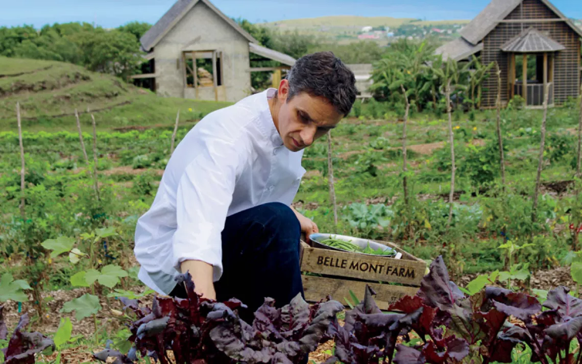 The fare at Belle Mont Farm at Kittitian Hill, St. Kitts, is mostly local and organic. 