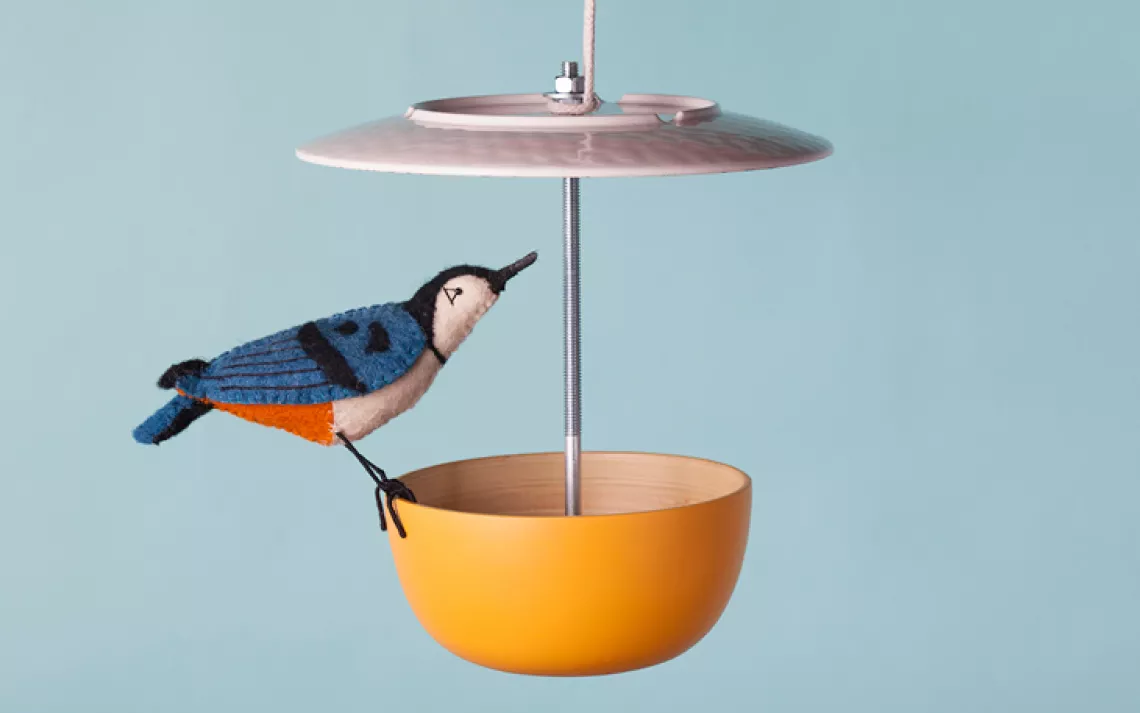 Treat your feathered friends to some snacks with a homemade bird feeder