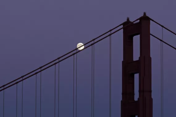 Golden Gate Bridge at lights out