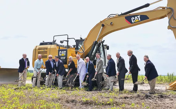  Iberdrola Renewables and Amazon Web Services break ground in an empty field in rural North Carolina.