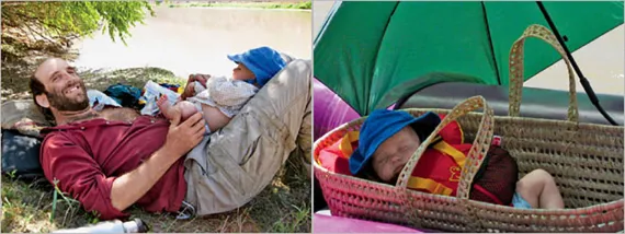 A couple plopped their baby in a basket and floated into the wild.