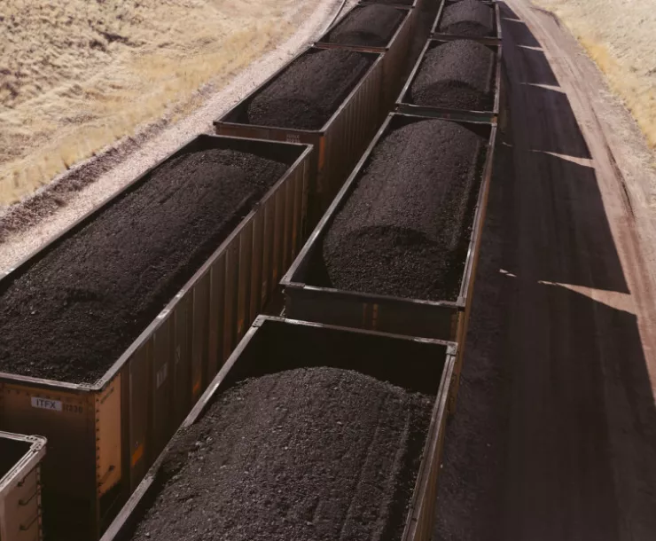 Coal trains full of coal. 