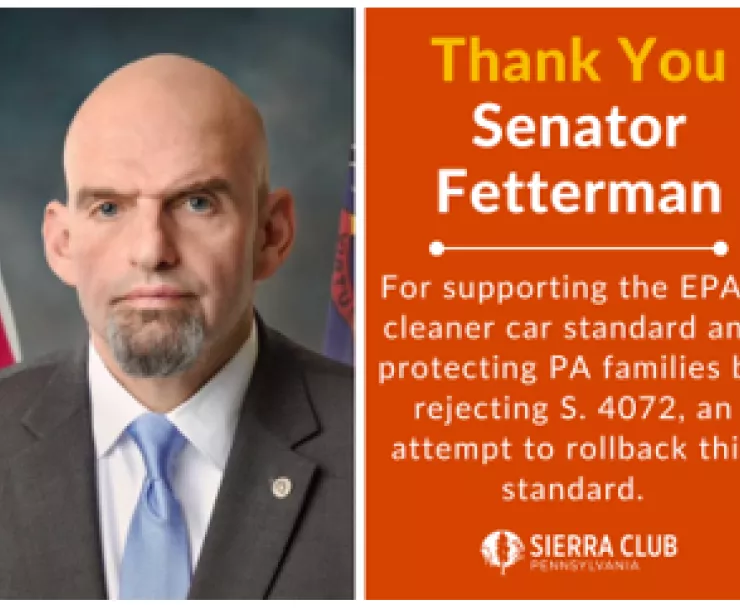 Image of Senator Fetterman with a thank you graphic