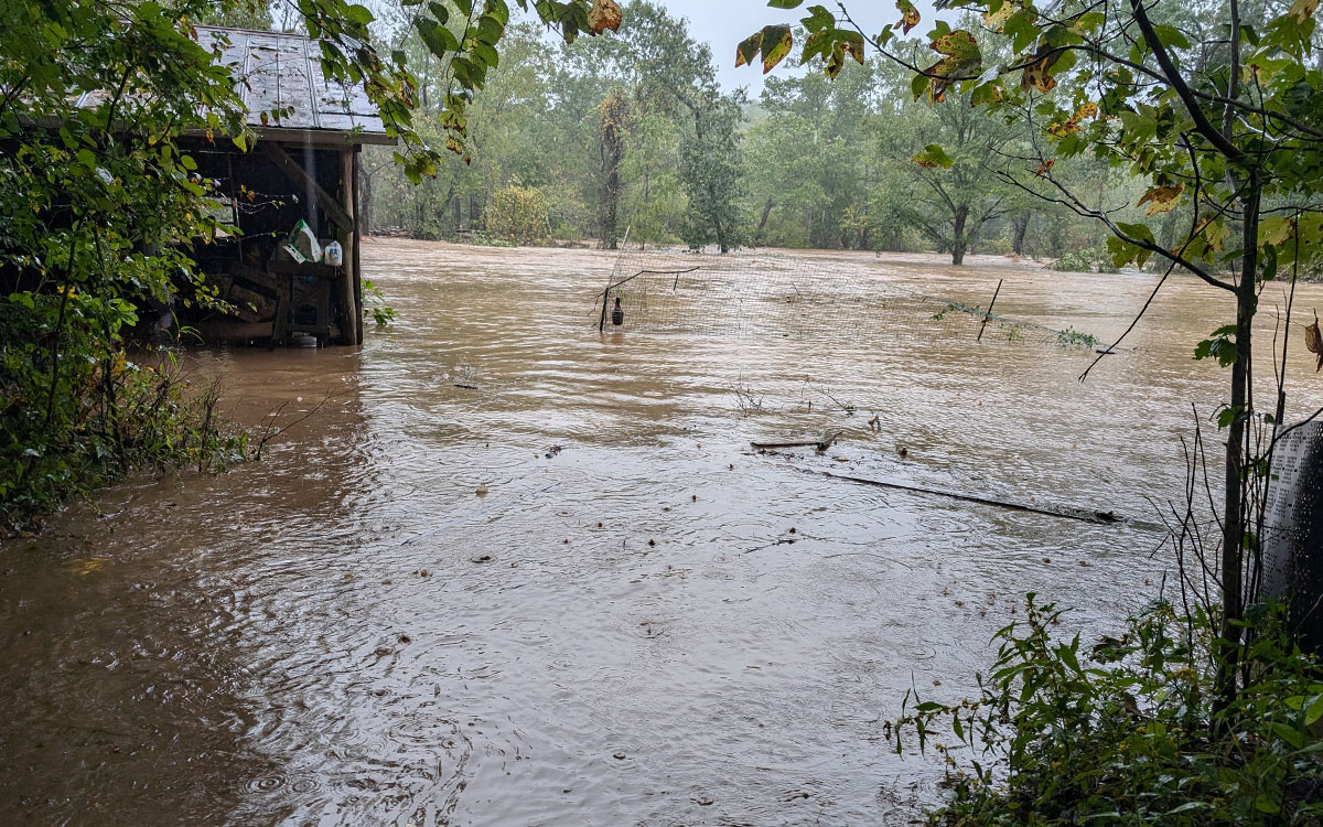 The South Toe River rose 25 feet above normal during Hurricane Helene, drowning Celo’s common areas.