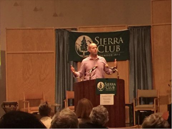 Michael Brune speaking in Santa Rosa.