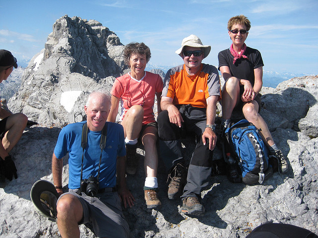 Thomas, center-right, on a 2010 trip to the Bavarian and Austrian Alps