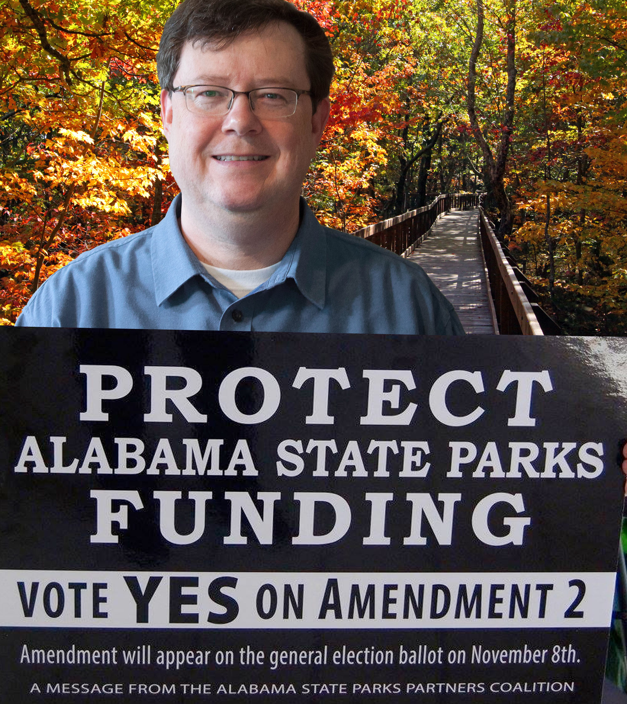 Joe Watts with sign in support of Amendment 2