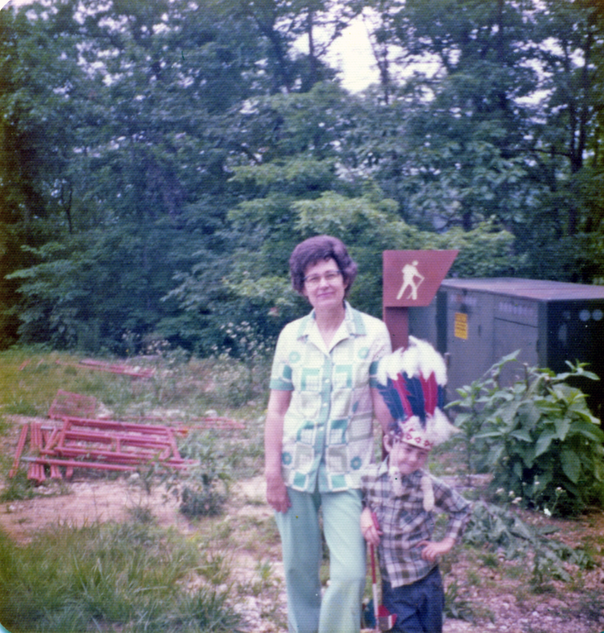 Photo of Joe Watts and his mother enjoying Desoto State Park in the 1970's