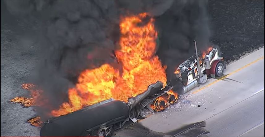 A tanker truck explosion in Dallas, 2011 https://www.youtube.com/watch?v=K6hQ-Uutq4k
