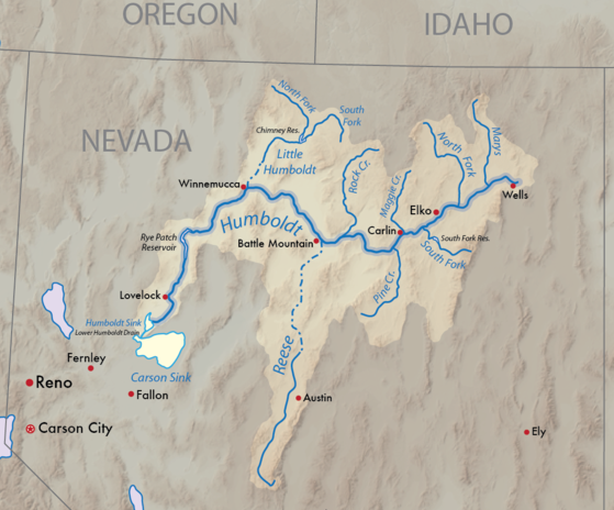 A map of Nevada's Humboldt River