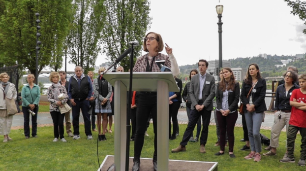 Gov. Kate Brown speaks at Oregon State Capitol
