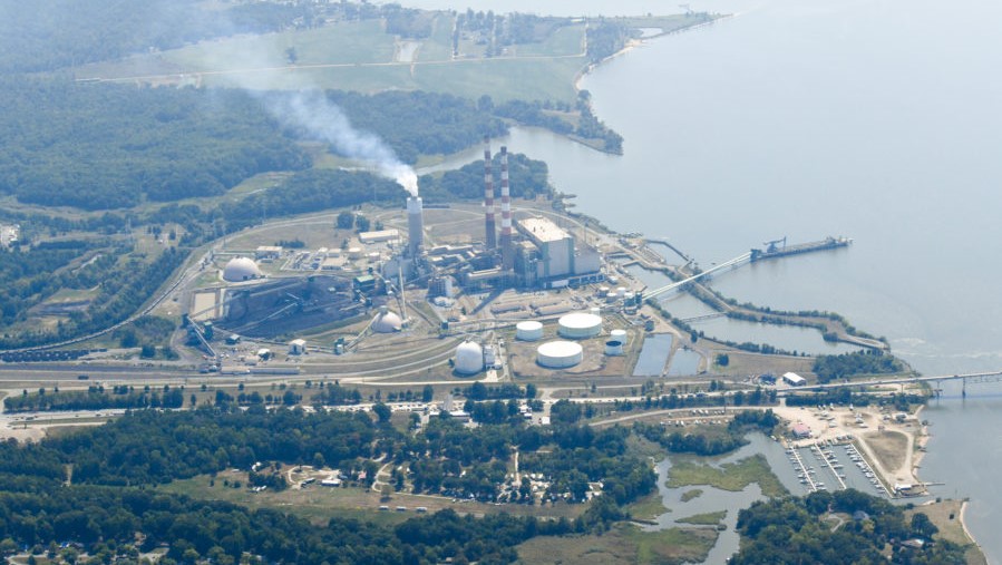Aerial photo of Morganton coal power plant