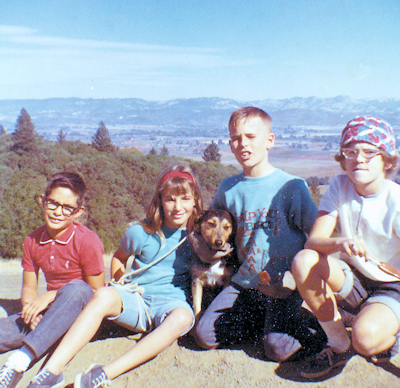 Young Nick with friends