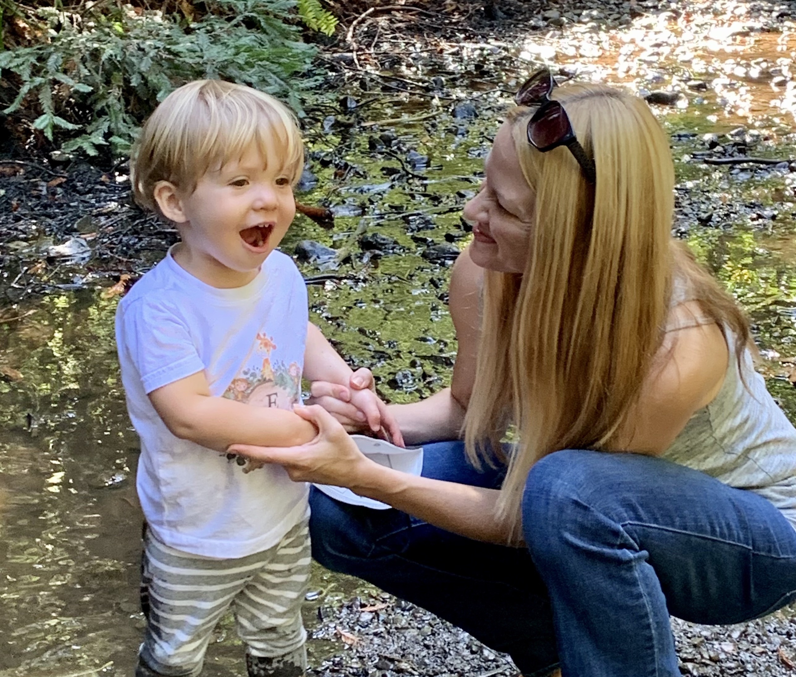 Pamela Green and her son enjoying the Bay Area parks.