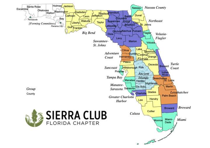 Sierra Club Florida Groups map