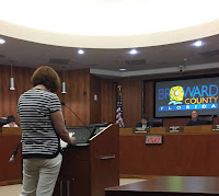 Sierra Club supporter Michelle Clawson thanks Broward County Commissioners