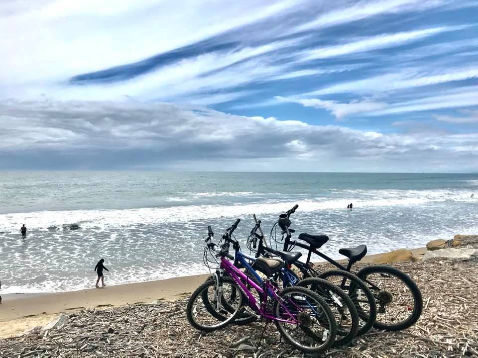 bikes by beach
