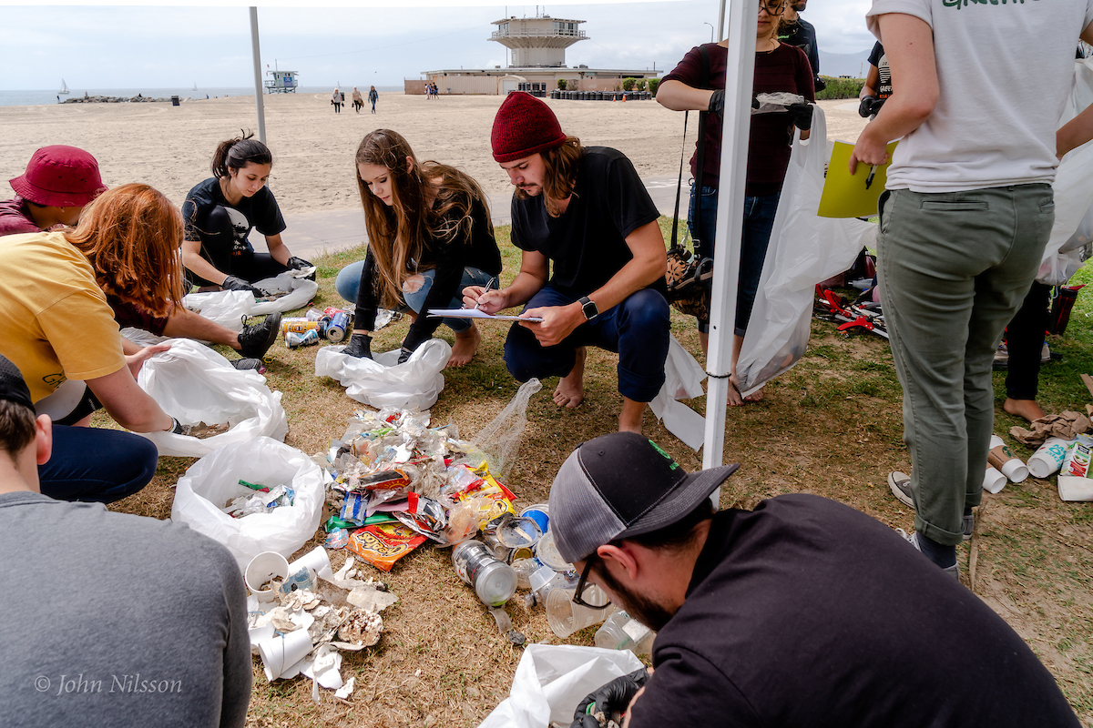 Some of the 800 pounds of plastic beach debris gathered at a Long Beach Clean-up Day. John Nilsson