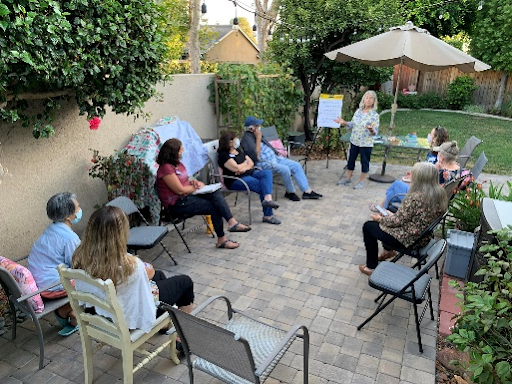 Nancy Colocino speaks during community block meeting