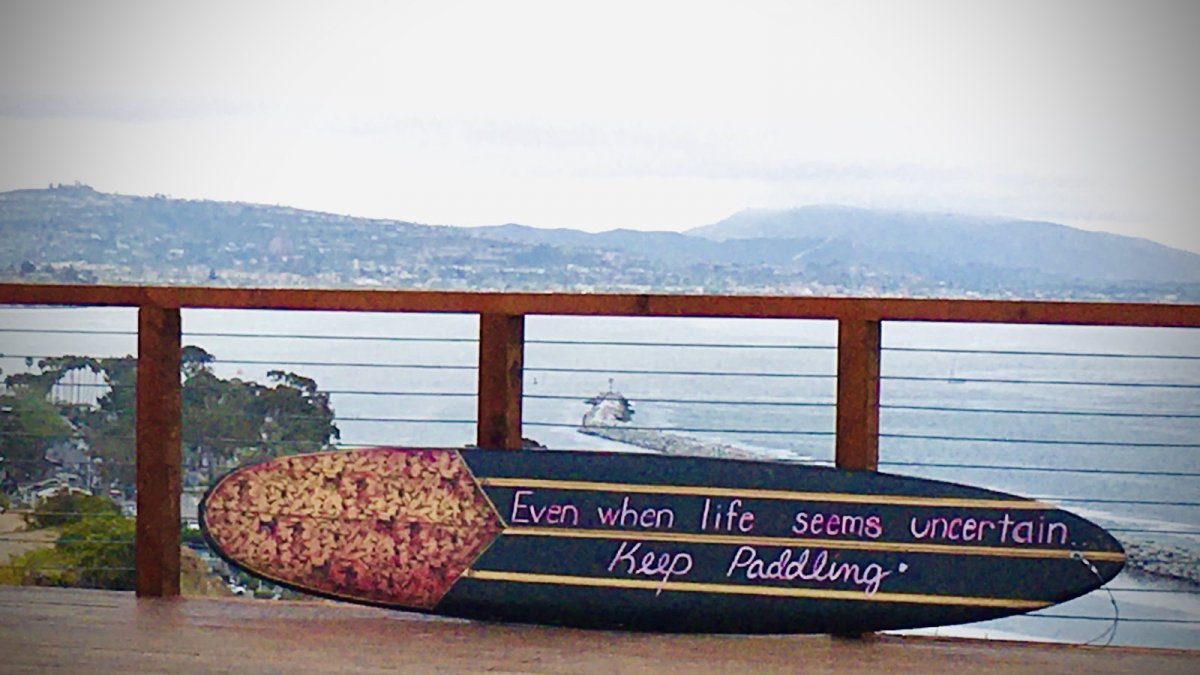 A number of surfboards have appeared around Dana Point since quarantine in March