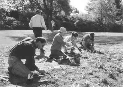 Sierra Club volunteers plant the new prairie garden at Litzsinger School