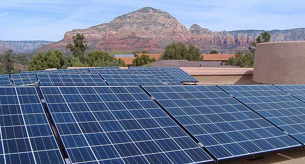 Solar panels on a home in the Phoenix metro area. Photo courtesy of American Solar Electric. 