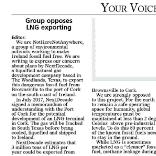Solidarity From Ireland: Fight Against LNG In Rio Grande Valley Is International