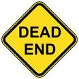 dead end black text on yellow