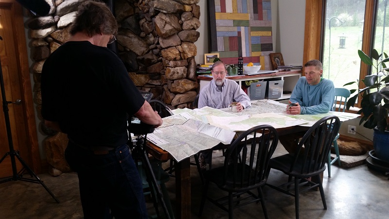 Art Howard films with the Sierra Club's David Reid and Will Harlan of Friends of Big Ivy