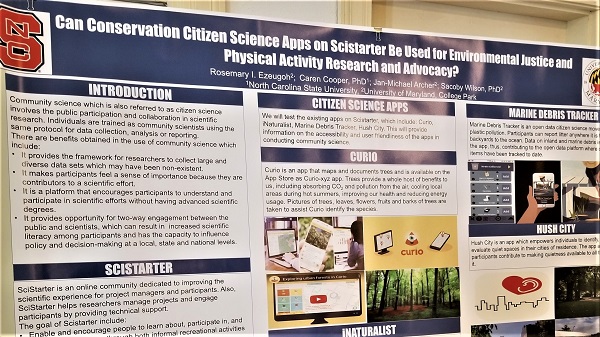 Photo shows a research poster from an environmental justice study