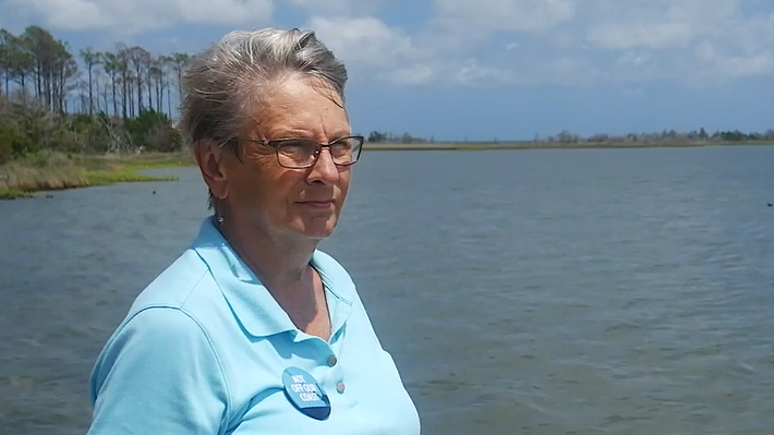 Penny Hooper of the Croatan Group overlooks the ocean in 2019