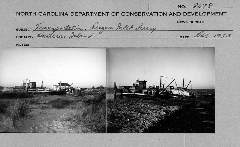 Historic images of North Carolina ferries in the Outer Banks