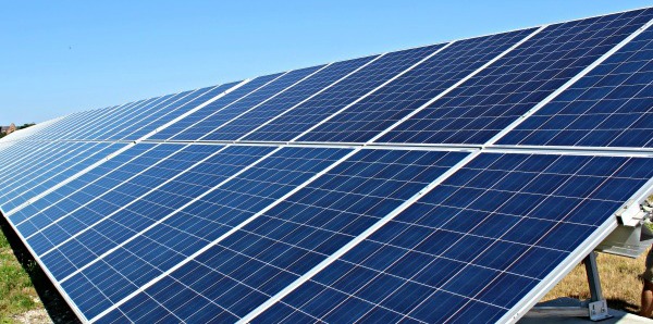 Stock image of solar panels