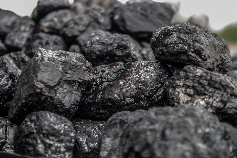 A close-up view of coal rocks