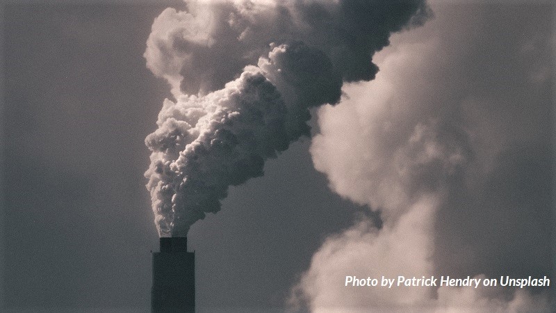 Smoke billows from a coal plant smokestack in this photo taken by Patrick Endry