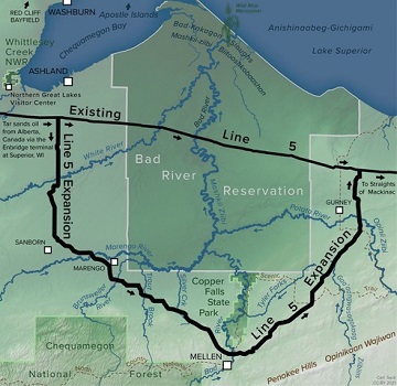 Map of Line 5 Expansion. Credit: Carl Sack